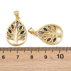 Brass Colorful Cubic Zirconia Pendants&nbsp;KK-L251-48G