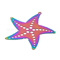 Ion Plating(IP) 201 Stainless Steel Etched Metal Embellishments Pendants&nbsp;STAS-G328-02B-RC