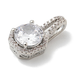 Rack Plating Brass Micro Pave Cubic Zirconia Pendants&nbsp;KK-L224-050P-02