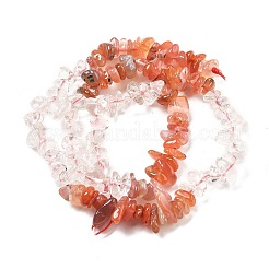 Natural Quartz Crystal & Carnelian Beads Strands&nbsp;G-L610-A29-01