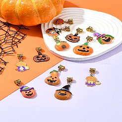 Halloween Theme Alloy Enamel & Resin European Dangle Charms&nbsp;PALLOY-FZ00014