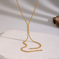 304 Stainless Steel Ball Chain Y-shaped Tassel Necklaces for Women&nbsp;YG1121