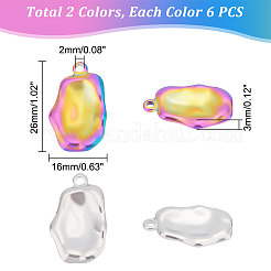 12Pcs 2 Colors 304 Stainless Steel Pendants&nbsp;STAS-UN0039-62