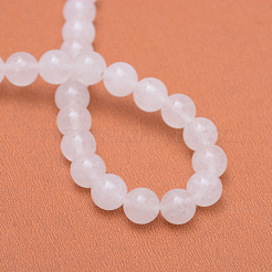 Round Natural White Jade Bead Strands&nbsp;G-R345-6mm-06