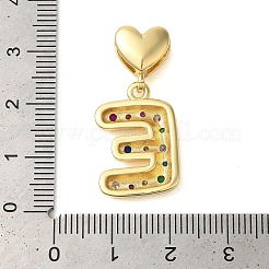Rack Plating Brass Micro Pave Clear Cubic Zirconia Perdants&nbsp;KK-C067-12G-E