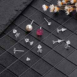 120Pcs 6 Style Bowknot & Heart & Clover & Flower & Flat Round Plastic Stud Earring&nbsp;DIY-SZ0008-98