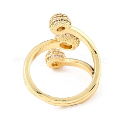 Brass Micro Pave Clear Cubic Zirconia Cuff Rings&nbsp;RJEW-K233-59G