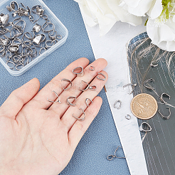 90Pcs 9 Style 304 Stainless Steel Pendant Pinch Bails&nbsp;STAS-UN0027-17