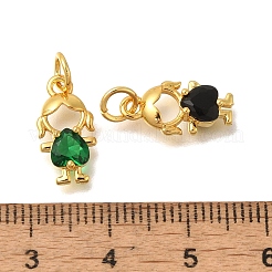 Rack Plating Brass Micro Pave Cubic Zirconia Charms&nbsp;KK-I716-25G