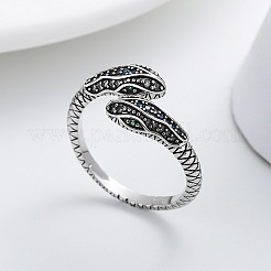 Brass Micro Pave Cubic Zirconia Cuff Open Rings&nbsp;WG32C77-01