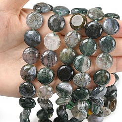 Natural Moss Agate Beads Strands&nbsp;G-L648-B11-15mm