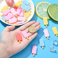 40Pcs 5 Colors Opaque Resin Pendants&nbsp;RESI-CJ0002-99