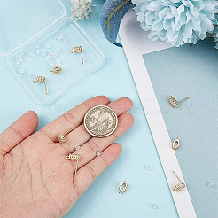 10Pcs Brass Clear Cubic Zirconia Stud Earring Findings&nbsp;KK-BC0008-76