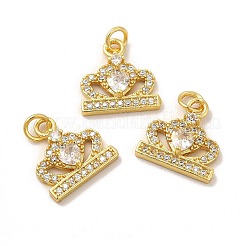 Rack Plating Brass & Cubic Zirconia Charms&nbsp;KK-G459-06G
