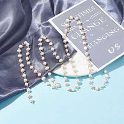 Handmade Natural Freshwater Pearl Beaded Chains&nbsp;AJEW-JB01088-01
