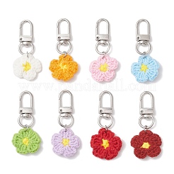 8Pcs Flower Handmade Cotton Knitting Pendant Decorations&nbsp;HJEW-JM03698-02