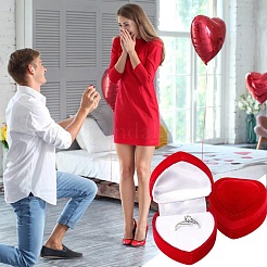 Valentine's Day Velvet Ring Storage Boxes&nbsp;AJEW-CL0004-89B