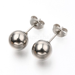 304 Stainless Steel Ball Stud Earrings&nbsp;EJEW-C501-10E