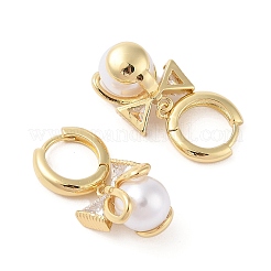 Rack Plating Brass Micro Pave Clear Cubic Zirconia Leverback Earrings for Women&nbsp;EJEW-G394-41G