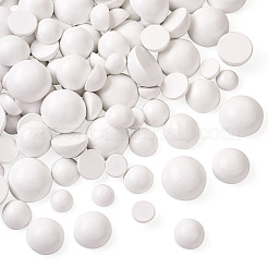 120Pcs 4 Styles Spray Painted White Wood Cabochons&nbsp;WOOD-TA0001-52