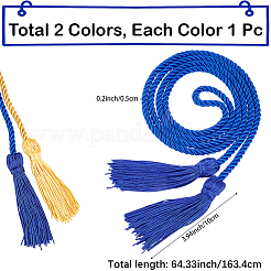 2Pcs 2 Colors Polyester Doctoral Cap Graduation Tassel Pendant Hanging&nbsp;FIND-CP0003-38A