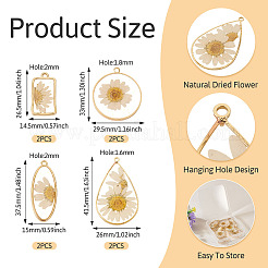 8Pcs 4 Styles Alloy Epoxy Resin Inner Flower Pendants&nbsp;FIND-BG0001-05