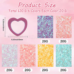 120G 6 Colors Plastic Sequins Beads&nbsp;PVC-CP0001-02B