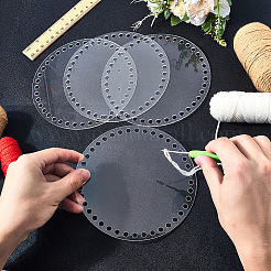 4Pcs Flat Round Acrylic Sheet&nbsp;MACR-CP0001-01A