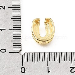 Brass Micro Pave Clear Cubic Zirconia Initial Spacer Bars&nbsp;KK-E802-34G-U