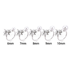 Flower Brass Micro Pave Clear Cubic Zirconia Cuff Ring Settings&nbsp;KK-T076-68P