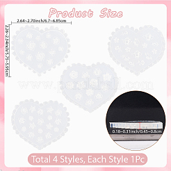 4Pcs 4 Styles Heart Silicone Carved Molds&nbsp;MRMJ-SC0001-48