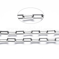 Tarnish Resistant 304 Stainless Steel Rectangle Cable Chains&nbsp;CHS-T003-29B-P
