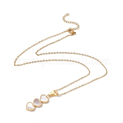 Natural Shell Heart Stud Earrings & Pendant Necklace&nbsp;SJEW-G080-01G