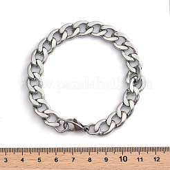 Non-Tarnish 304 Stainless Steel Curb Chain Bracelet for Men Women&nbsp;BJEW-G669-23P