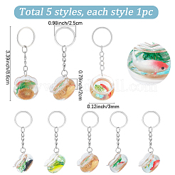5Pcs 5 Colors PS Keychains&nbsp;KEYC-SC0002-04