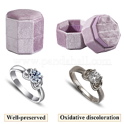 Velvet Cover Plastic Couple Ring Box&nbsp;VBOX-WH20003-001J
