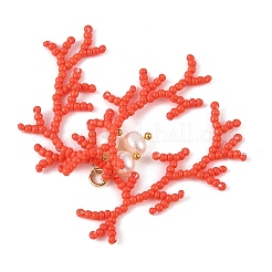 Glass Seed Beaded Big Pendants&nbsp;PALLOY-MZ01399-01