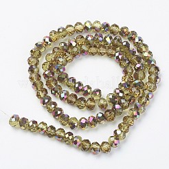 Electroplate Transparent Glass Beads Strands&nbsp;EGLA-A034-T3mm-R10