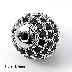 Brass Cubic Zirconia Beads&nbsp;X-ZIRC-D009-02P