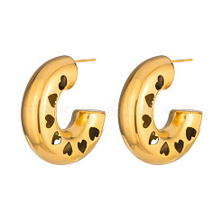 304 Stainless Steel Hollow Heart Hoop Earrings for Women&nbsp;XZ1364