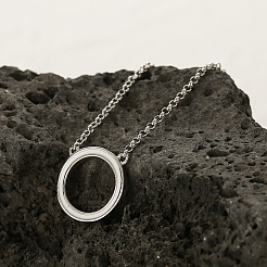 S925 Silver Geometric Circle Collarbone Necklace Fashion Simple Gentle&nbsp;JC3788