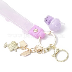 Alloy Enamel Pendants & Milk Tea Resin with Acrylic Cup Pendants Keychains&nbsp;KEYC-JKC01233-01