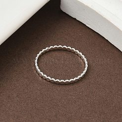 925 Sterling Silver Flat Beaded Finger Rings for Women&nbsp;RJEW-NH0002-01C-S