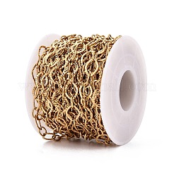 304 Stainless Steel Textured Cat Eye Link Chains&nbsp;CHS-Q009-05G-02