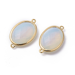 Golden Tone Brass Opalite Links connectors&nbsp;G-F339-A11