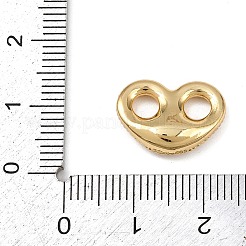 Brass Micro Pave Clear Cubic Zirconia Links Connector Charms&nbsp;KK-K413-06G