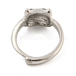 Alloy with Glass Rings for Women&nbsp;RJEW-A034-09AS