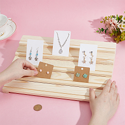 1Pc 5-Tier Wood Earring Display Card Organizer Riser Stands&nbsp;ODIS-PH0002-01