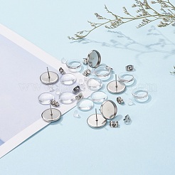 DIY 50Pairs Flat Round Earring Making Kits&nbsp;DIY-YW0001-90P