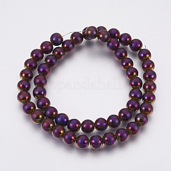 Electroplate Non-Magnetic Synthetic Hematite Beads Strands&nbsp;G-F585-D-8mm